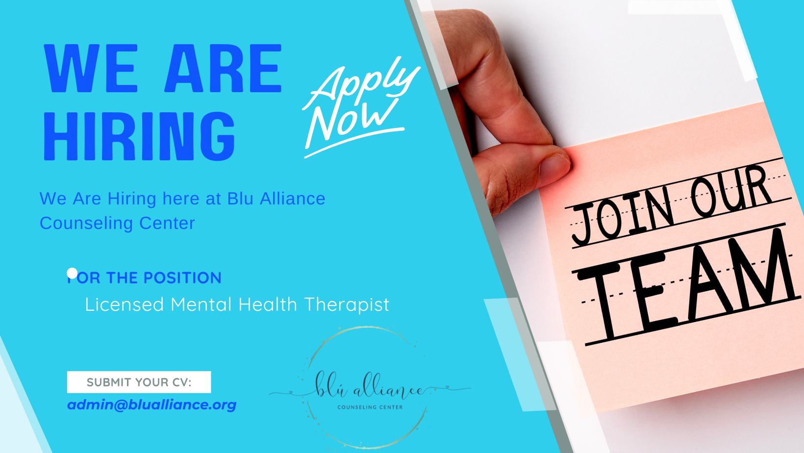Join Our Team: Career Opportunities at Blu Alliance Counseling Center